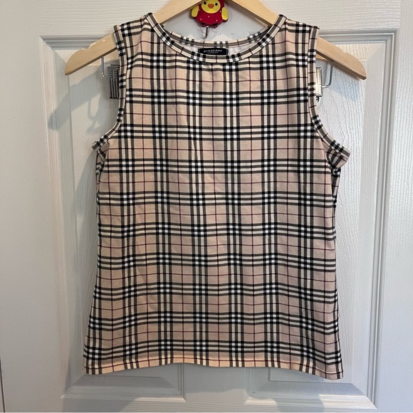 Burberry Tops - Burberry London Women's Medium Plaid Cotton Fitted Tank Top